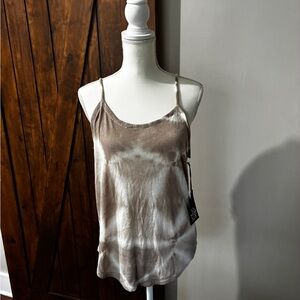 Chaser Brand Women's Tie Dye Tank Top Beige Size M NWT